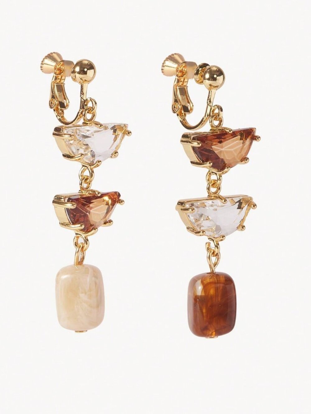Multicolor Elegant Women's Dangle Earrings with Pearl Crystal Design - Picture 3 of 5